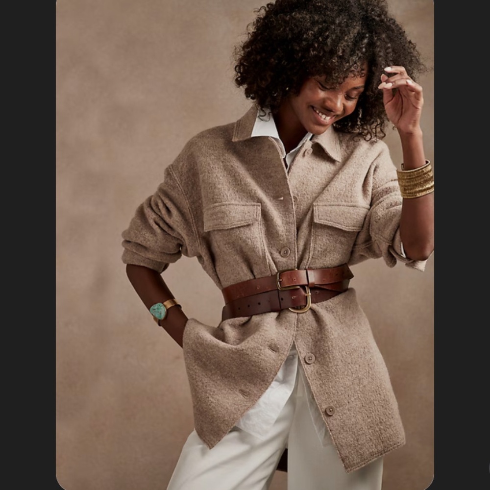 Banana Republic OVERSIZED WOOL SHIRT JACKET Shacket